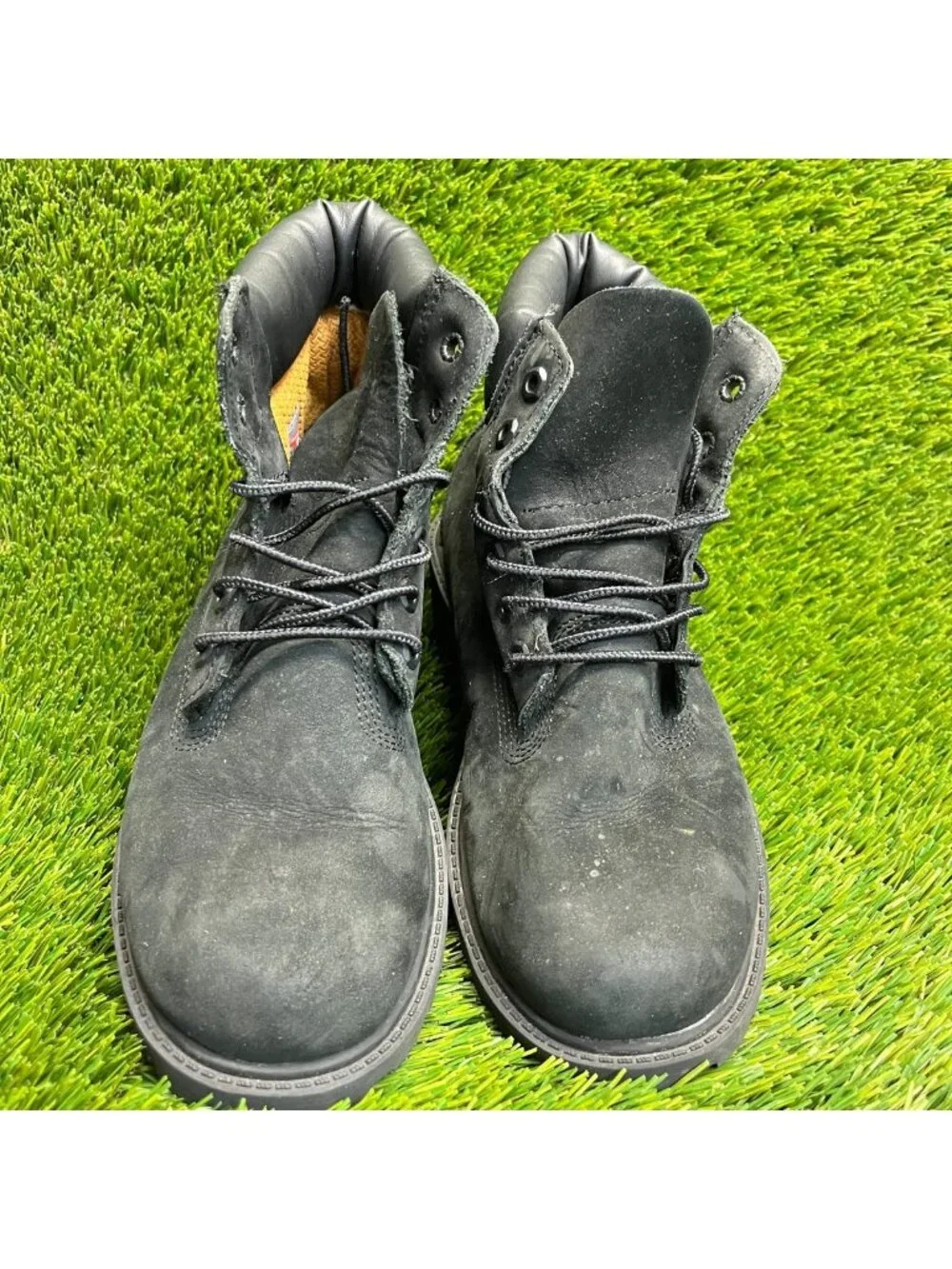 Timberland Premium 6-Inch Boys Size 3Y Black Outdoor Leather Waterproof Boots